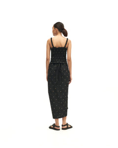 Women: Senja Smocked Top (Black Dots)