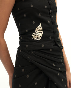 Women: Senja Smocked Top (Black Dots)