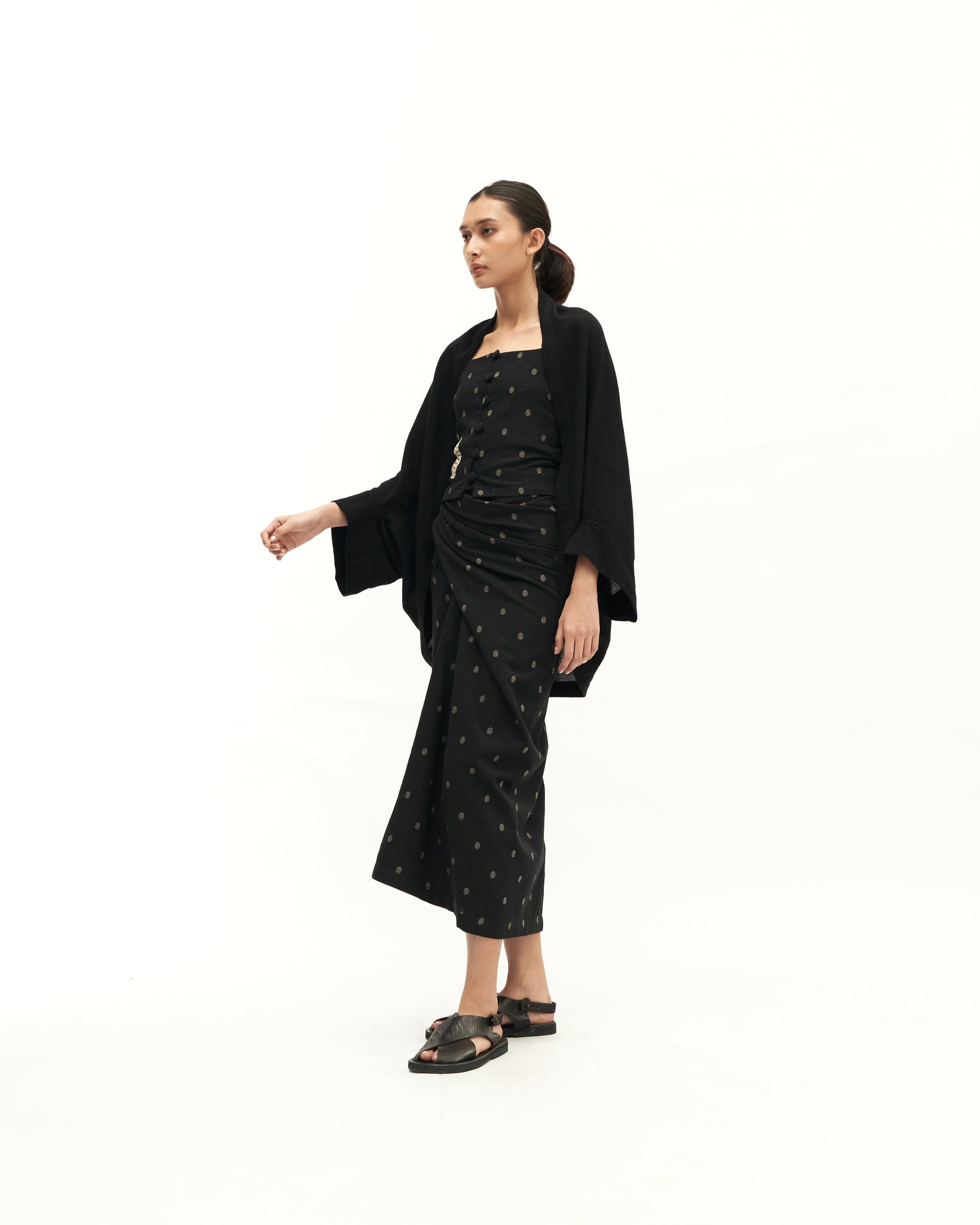 Women: Senja Smocked Top (Black Dots)