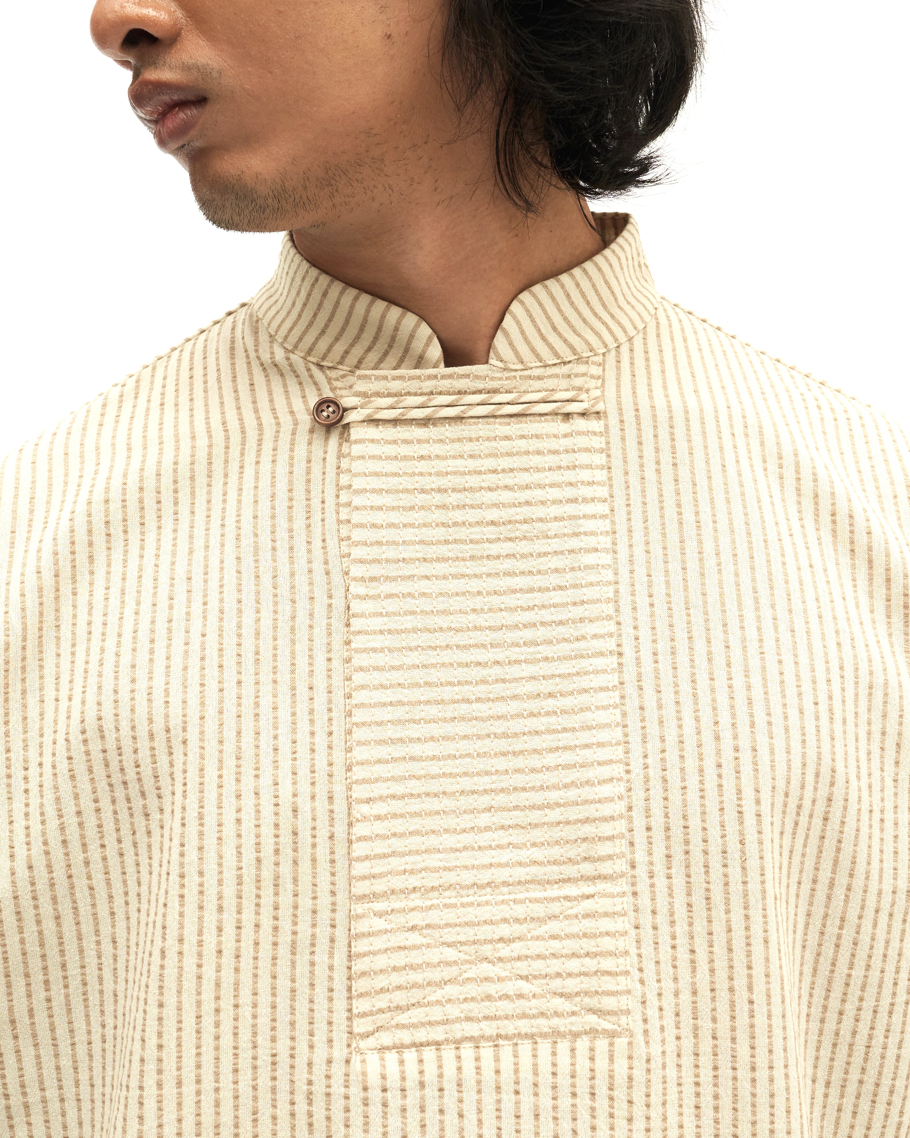 Men: Mao Baju Melayu (Brown Stripe)