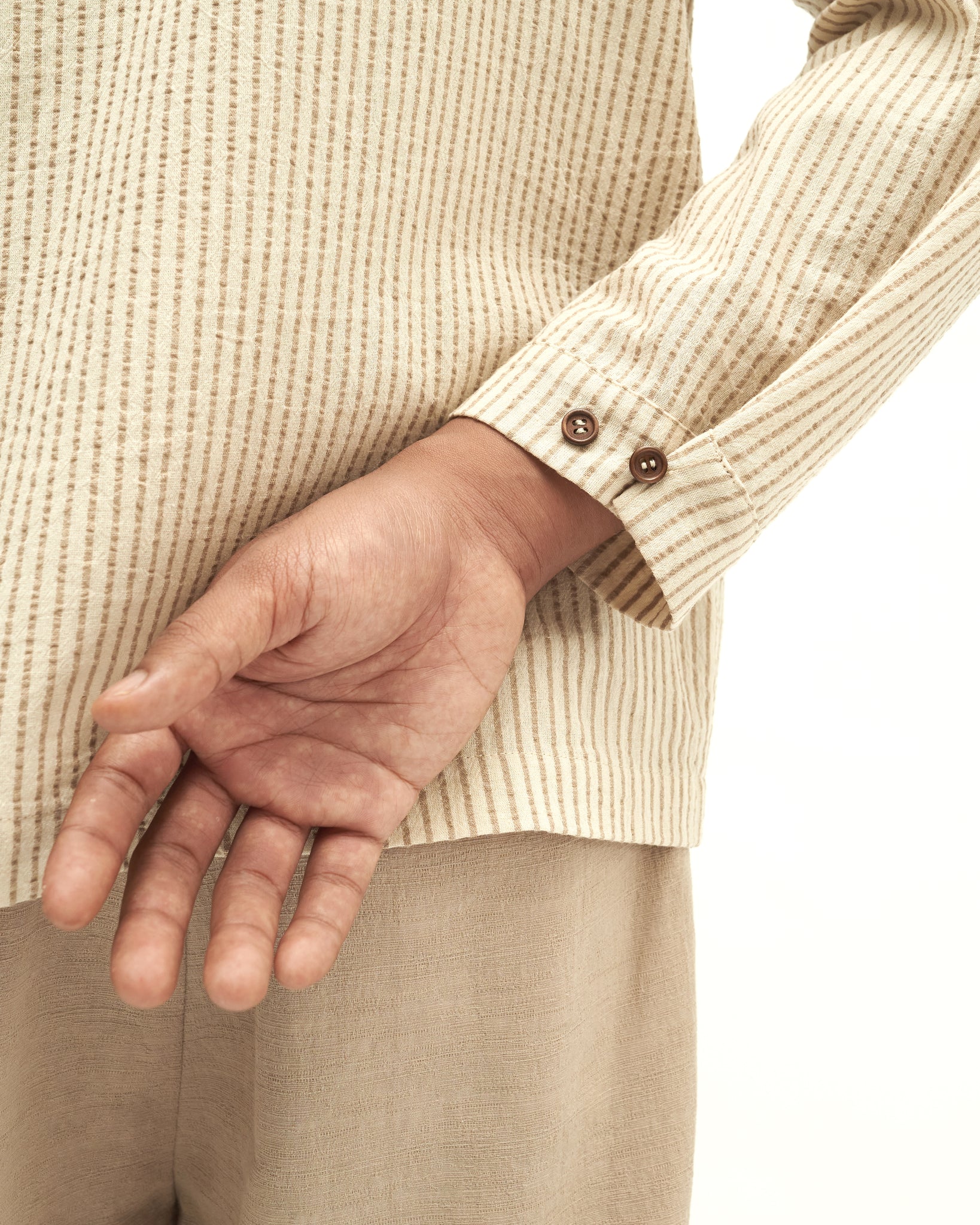 Men: Mao Baju Melayu (Brown Stripe)