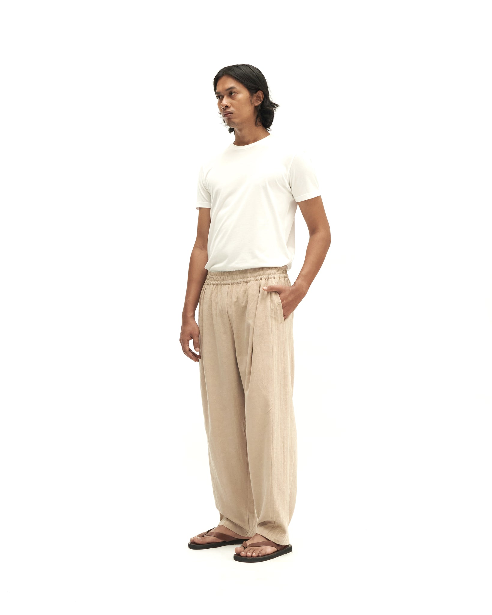 Men: Mao Straight Pants (Stone Grey)