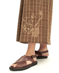 Women: Rasa Pleated Skirt (Brown Checks)