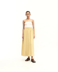 Women: Rasa Pleated Skirt (Chartreuse)