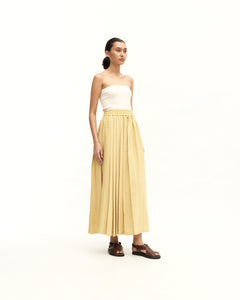 Women: Rasa Pleated Skirt (Chartreuse)