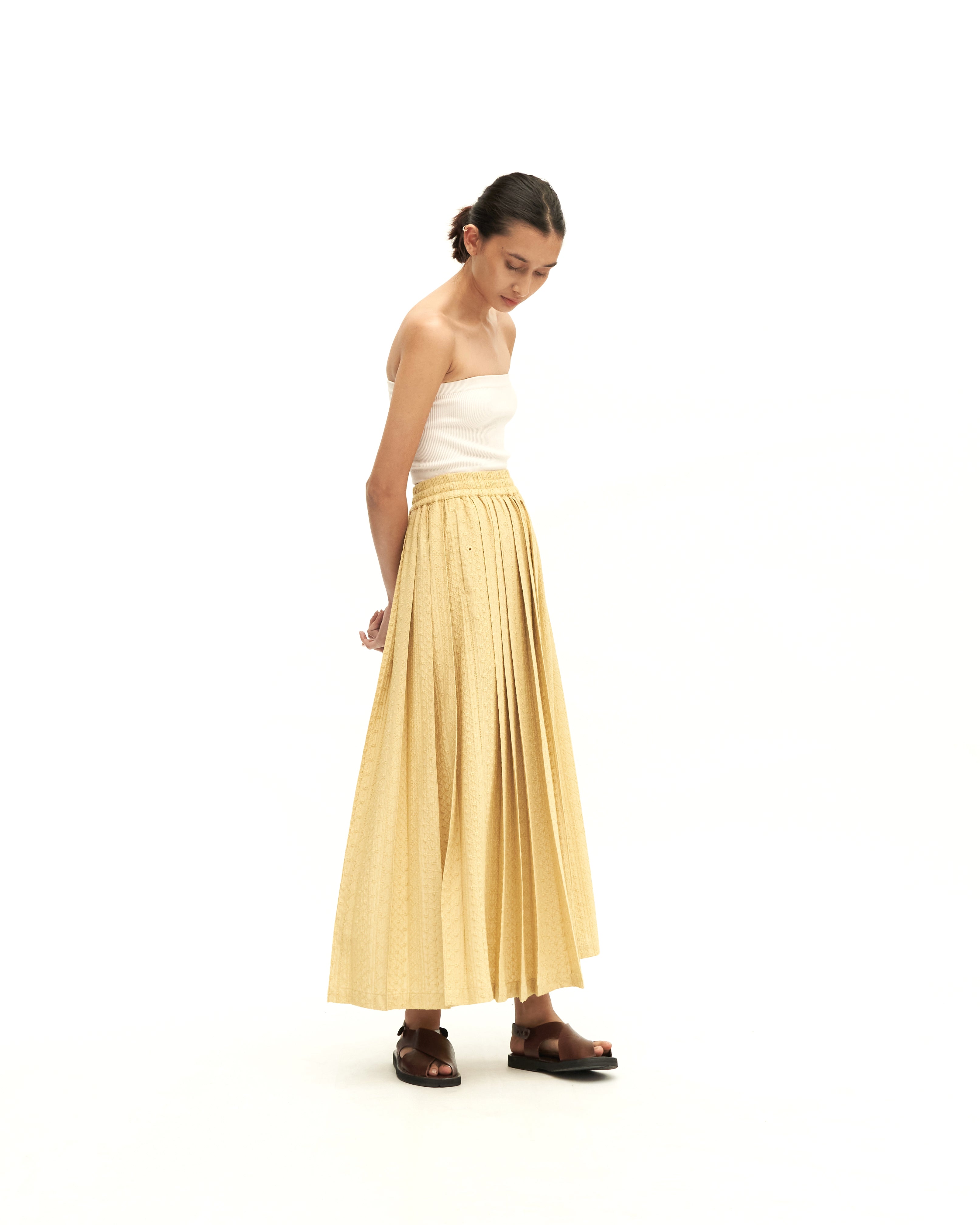 Women: Rasa Pleated Skirt (Chartreuse)