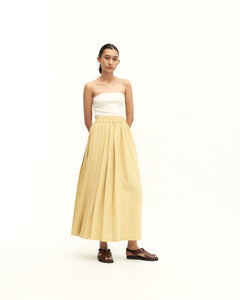 Women: Rasa Pleated Skirt (Chartreuse)