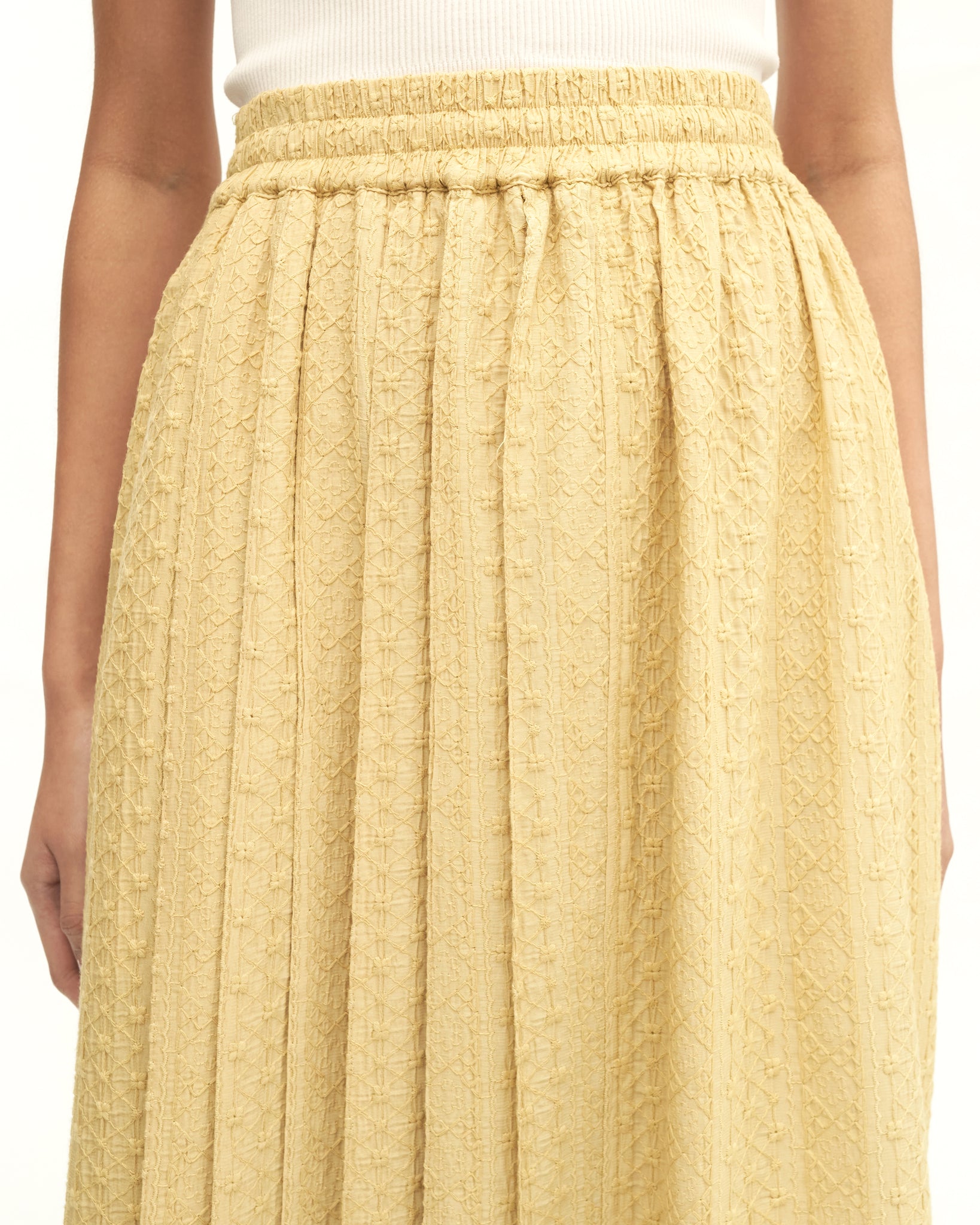 Women: Rasa Pleated Skirt (Chartreuse)