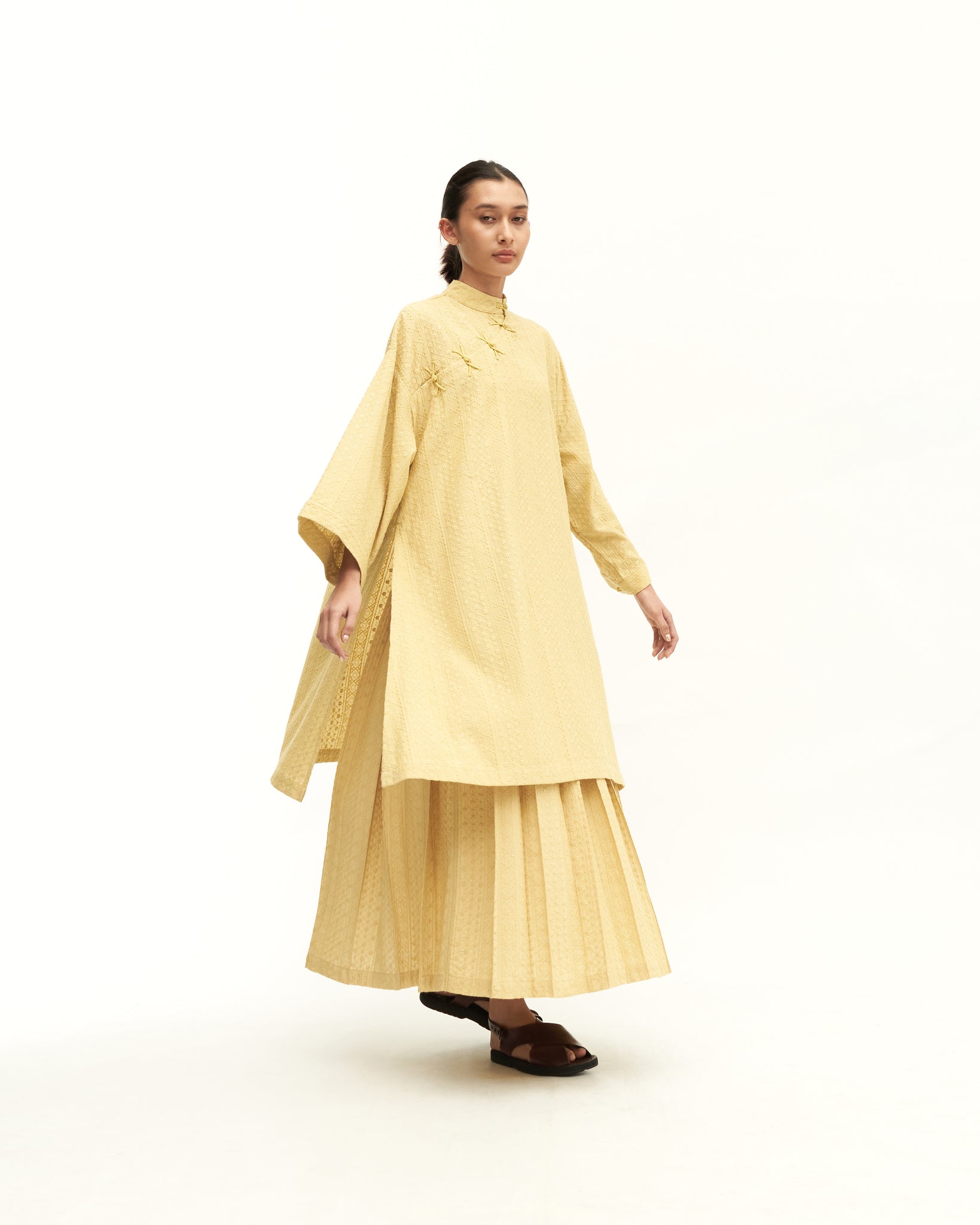 Women: Rasa Loose Kurung Top (Chartreuse)