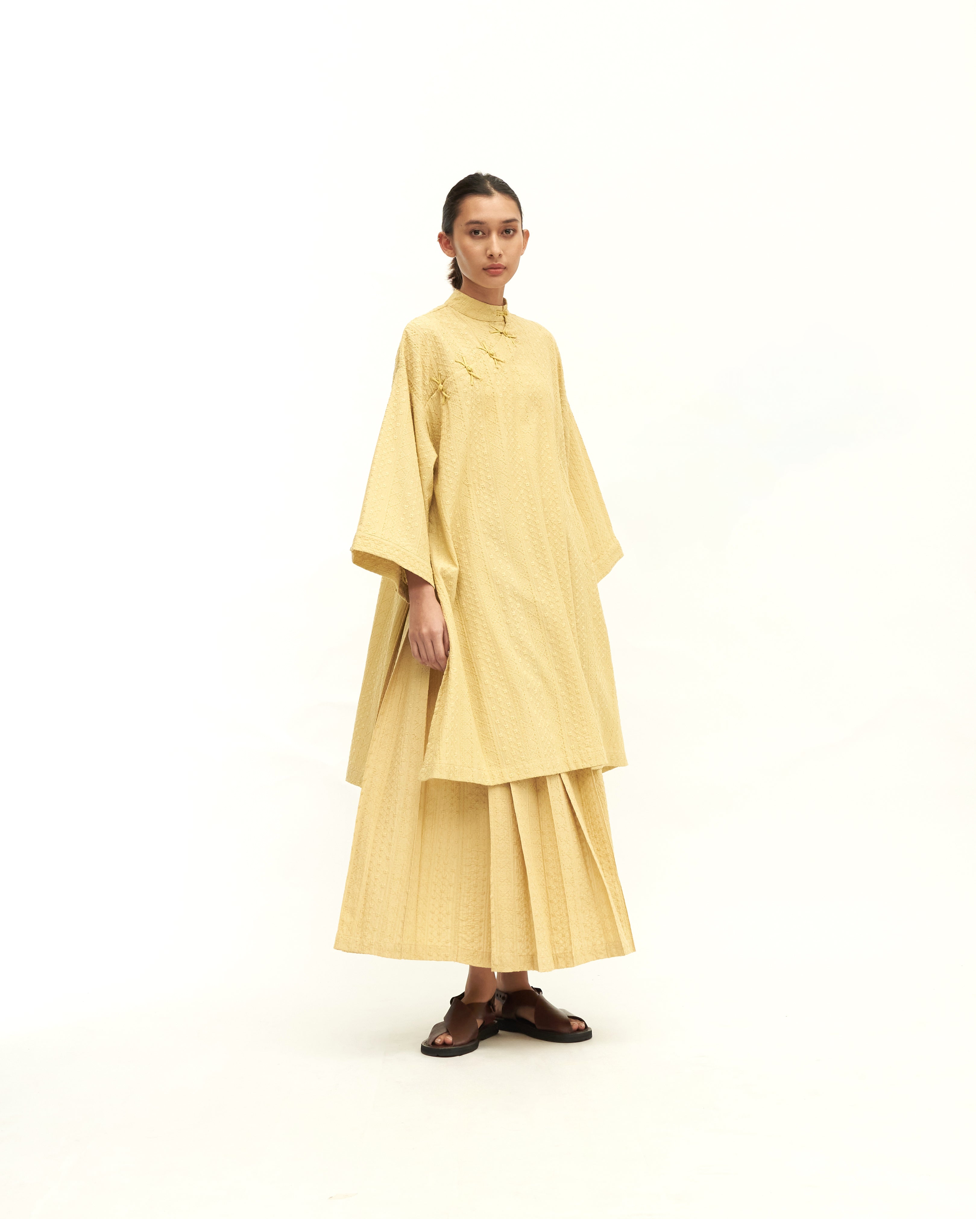 Women: Rasa Loose Kurung Top (Chartreuse)