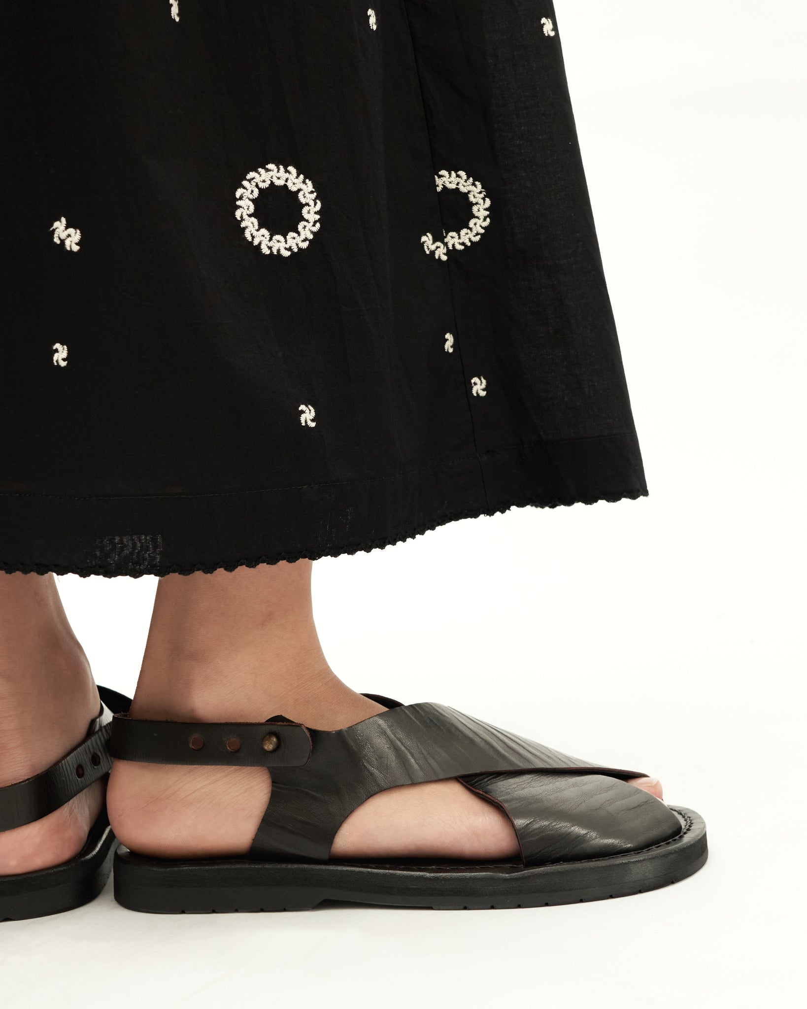 Women: Suria Gathered Skirt (Black Embroidered)