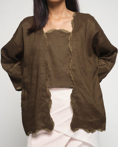 Women: Mekar Linen Loose Kebaya (Sienna Brown)