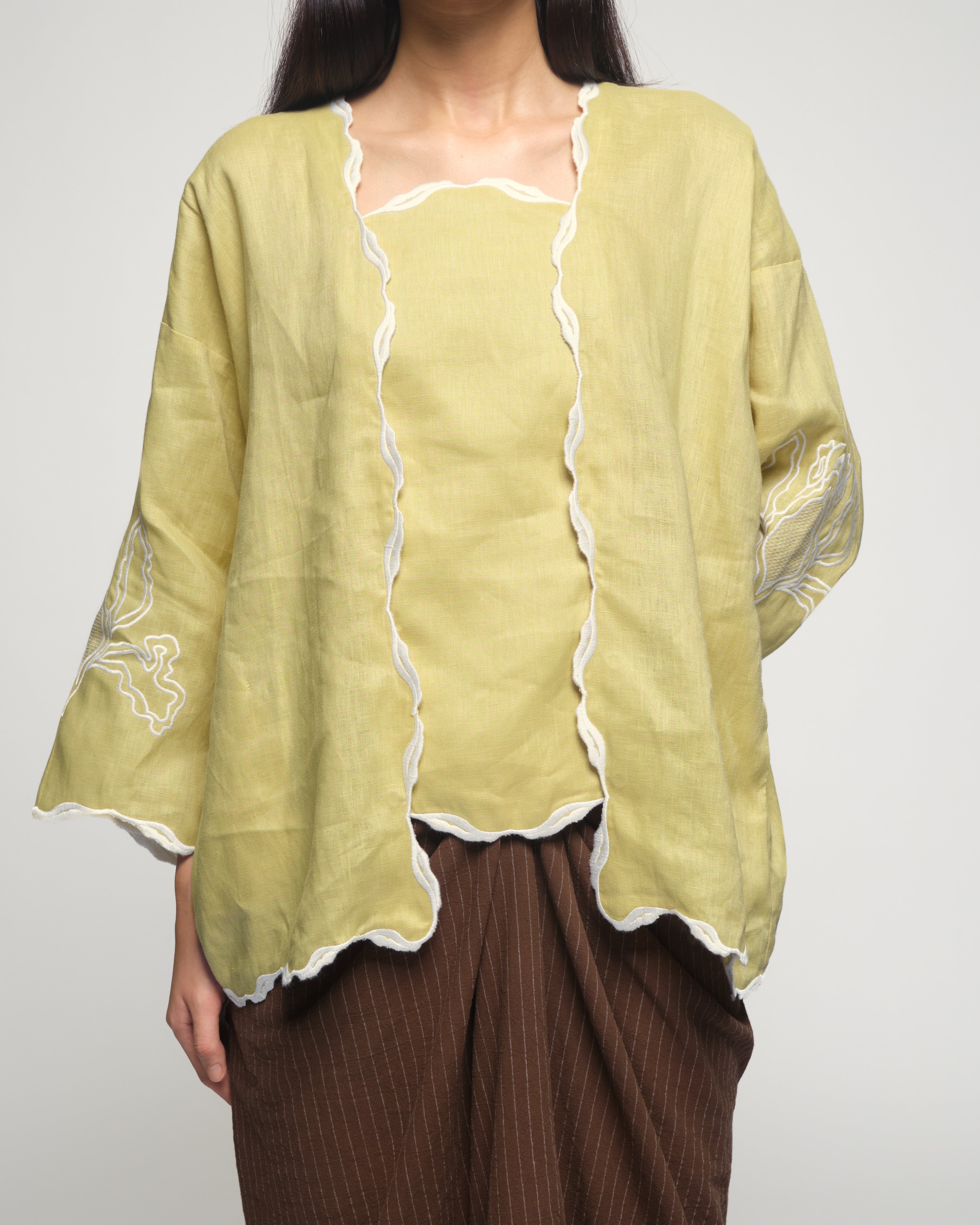 Women: Mekar Linen Loose Kebaya (Butter Yellow)