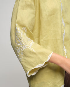 Women: Mekar Linen Loose Kebaya (Butter Yellow)