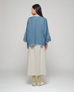 Women: Mekar Linen Loose Kebaya (Glacier Blue)