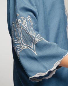 Women: Mekar Linen Loose Kebaya (Glacier Blue)
