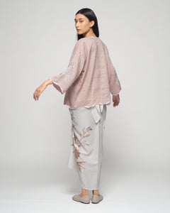 Women: Mekar Linen Loose Kebaya (Dusty Rose)
