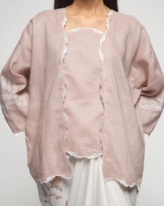 Women: Mekar Linen Loose Kebaya (Dusty Rose)