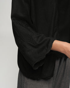 Women: Mekar Linen Loose Kebaya (Black)