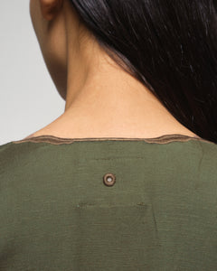 Women: Mekar Linen Loose Kebaya (Bark Olive)