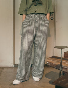 Unisex: The Linen Pants (Stripe Grey)
