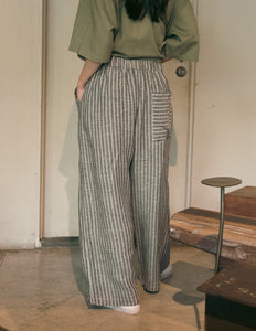 Unisex: The Linen Pants (Stripe Grey)