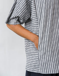 Unisex: The Nyawo Keyhole Top (Stripe Black)