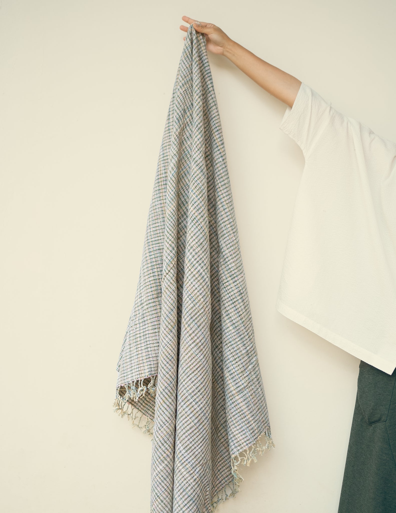 The Natural Dyed Throw (Pastel Checks)