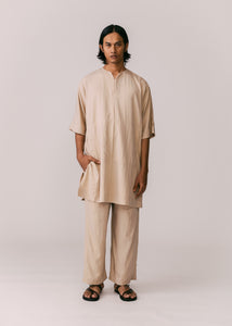 Unisex: Tahan Kurta Top (Beige)