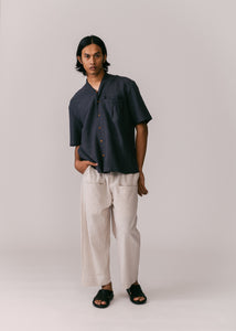 Men: Alir Collared Shirt (Navy Blue)