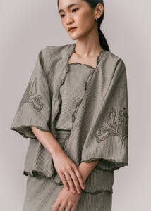 Women: Mekar Loose Kebaya (Olive Stripe)