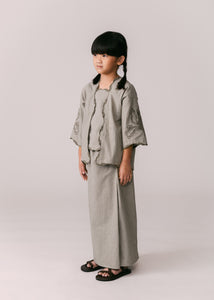 Kids: Mekar Loose Kebaya (Olive Stripe)