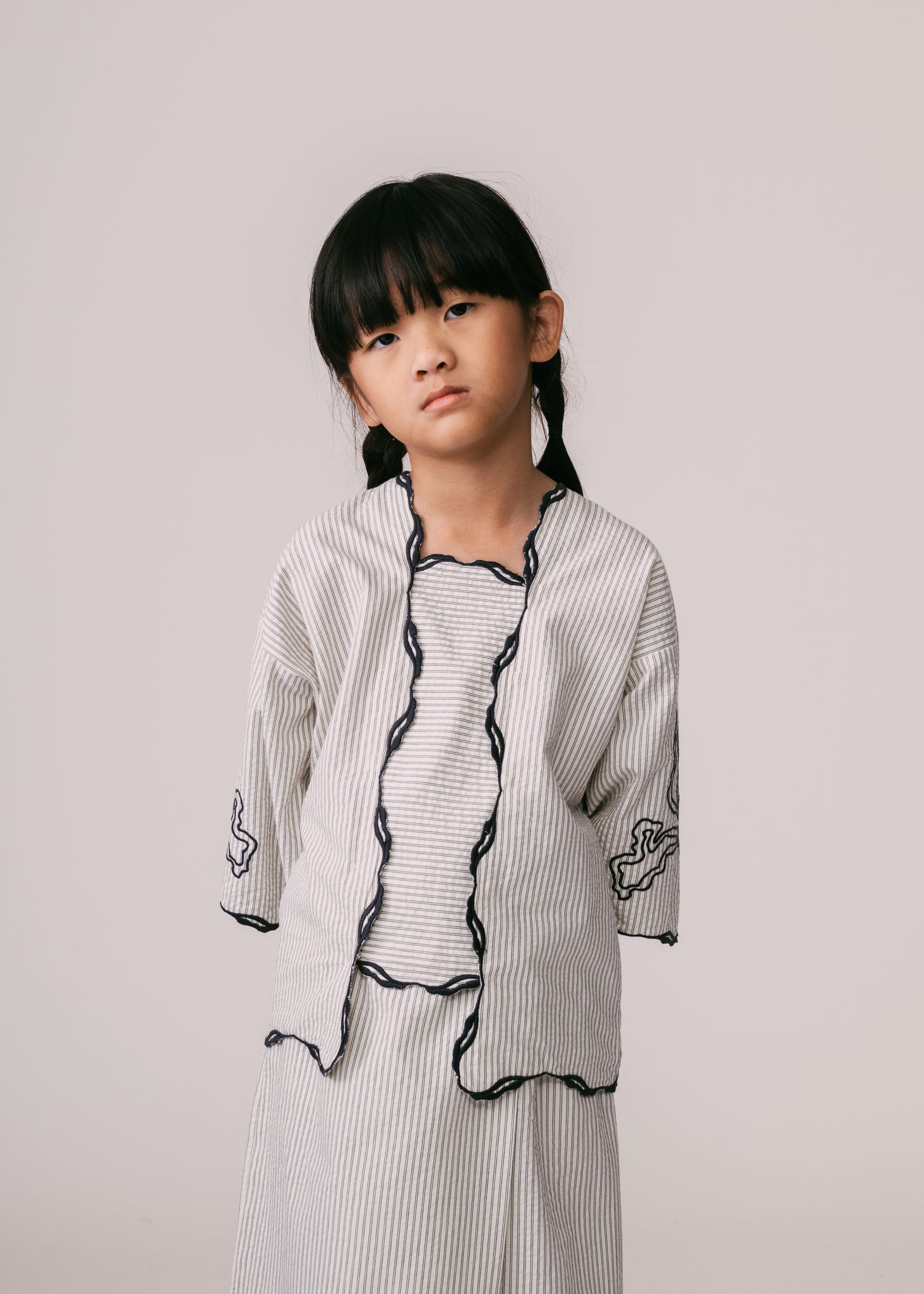 Kids: Mekar Loose Kebaya (Black Stripe)