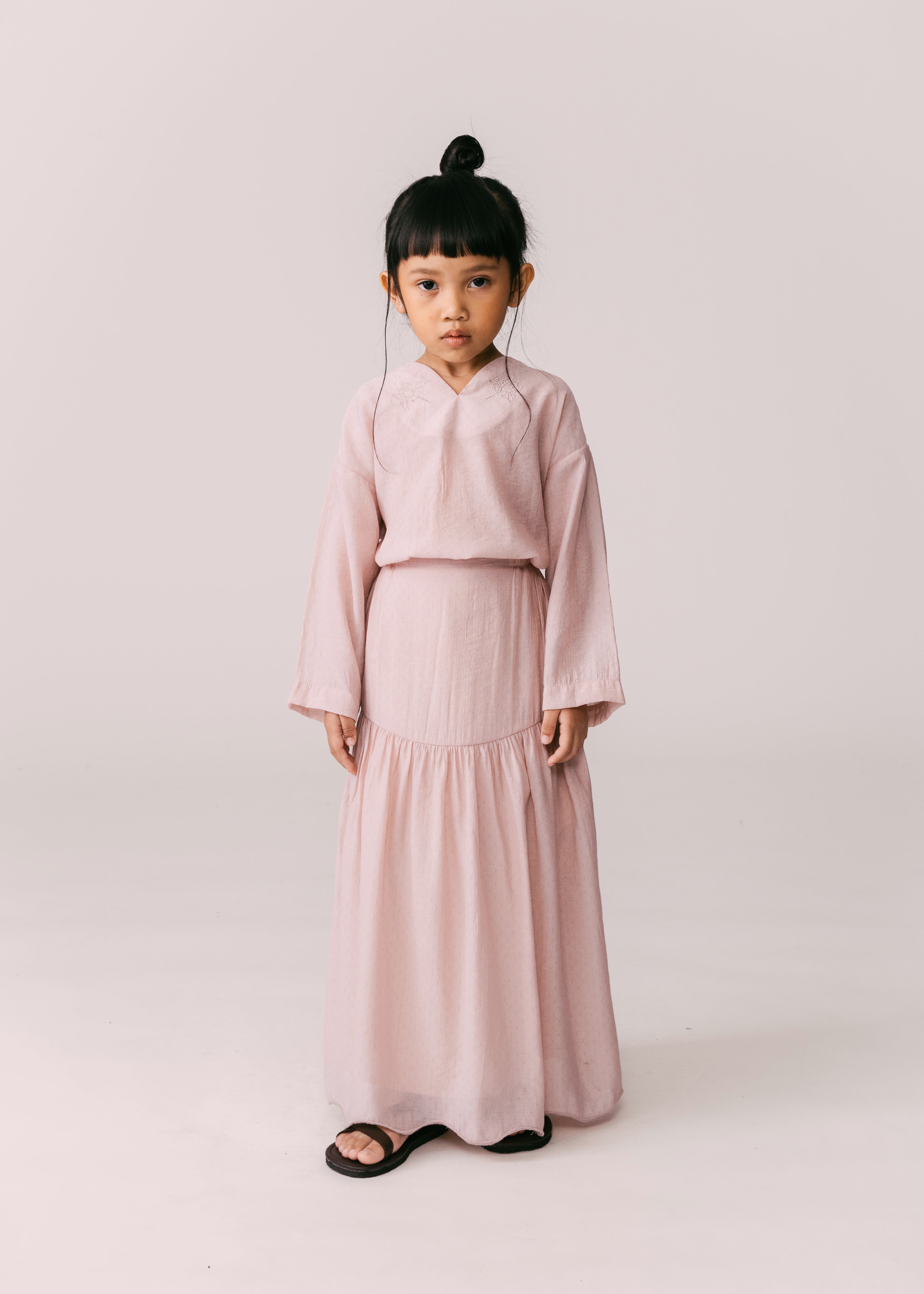 Kids: Terbit Gathered Skirt (Dusty Pink)