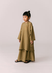 Kids: Terbit Gathered Skirt (Olive)