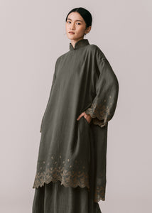 Women: Terbit Loose Kurung Top (Olive)