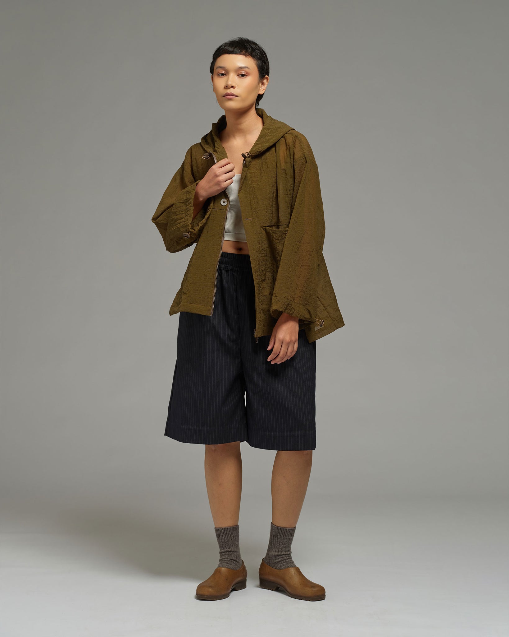 Unisex: The Hooded Jacket (Dark Olive)