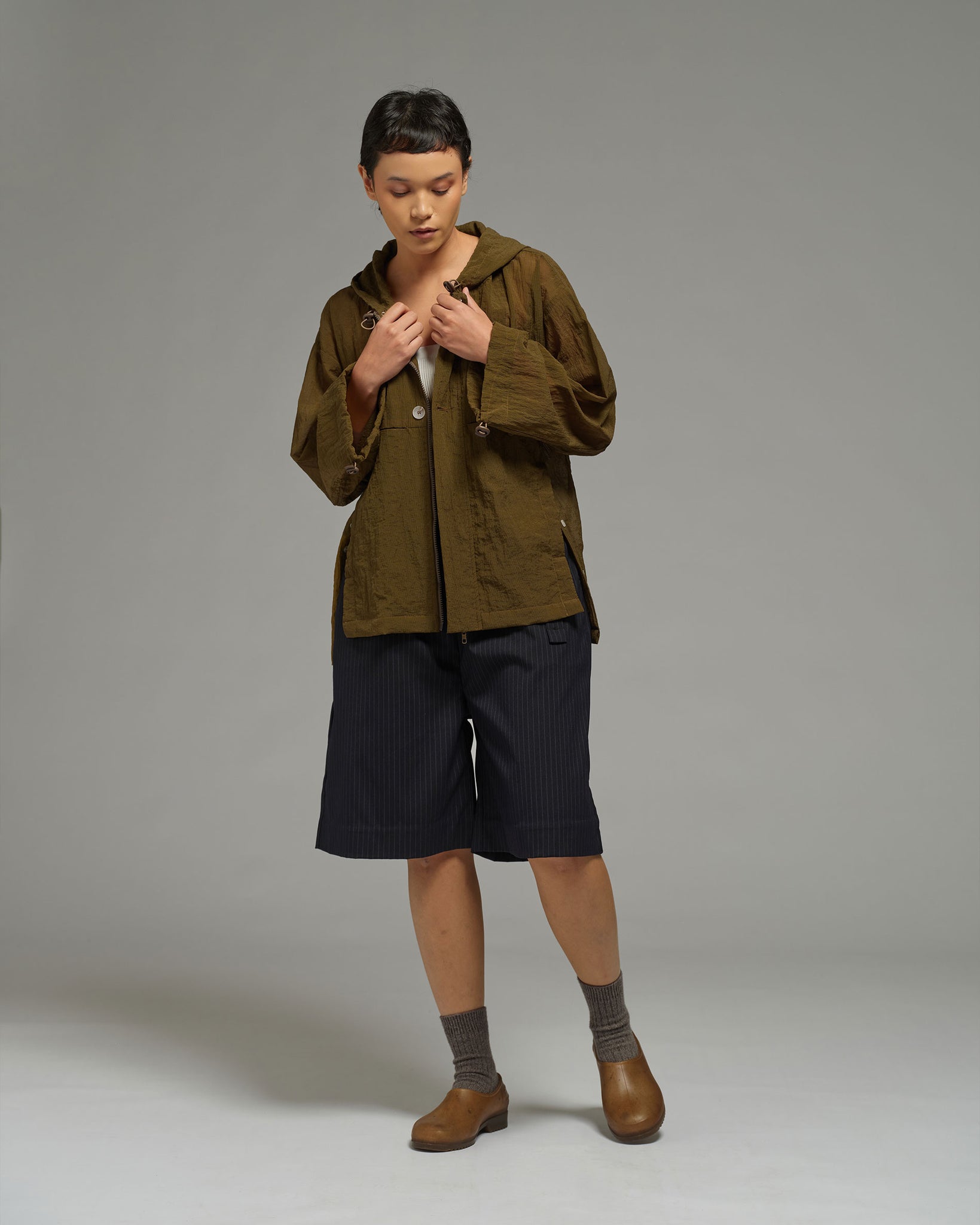 Unisex: The Hooded Jacket (Dark Olive)