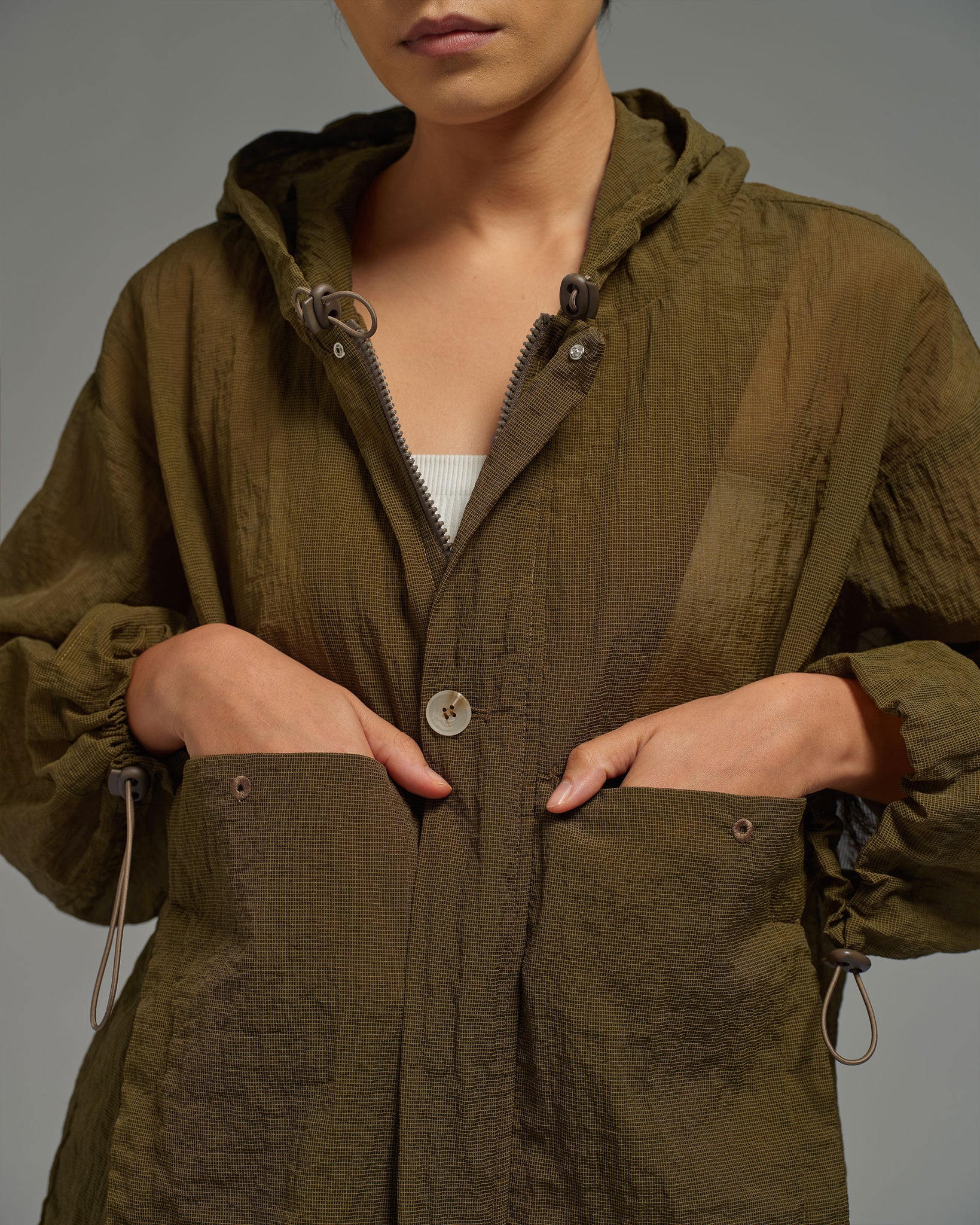 Unisex: The Hooded Jacket (Dark Olive)