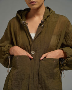 Unisex: The Hooded Jacket (Dark Olive)