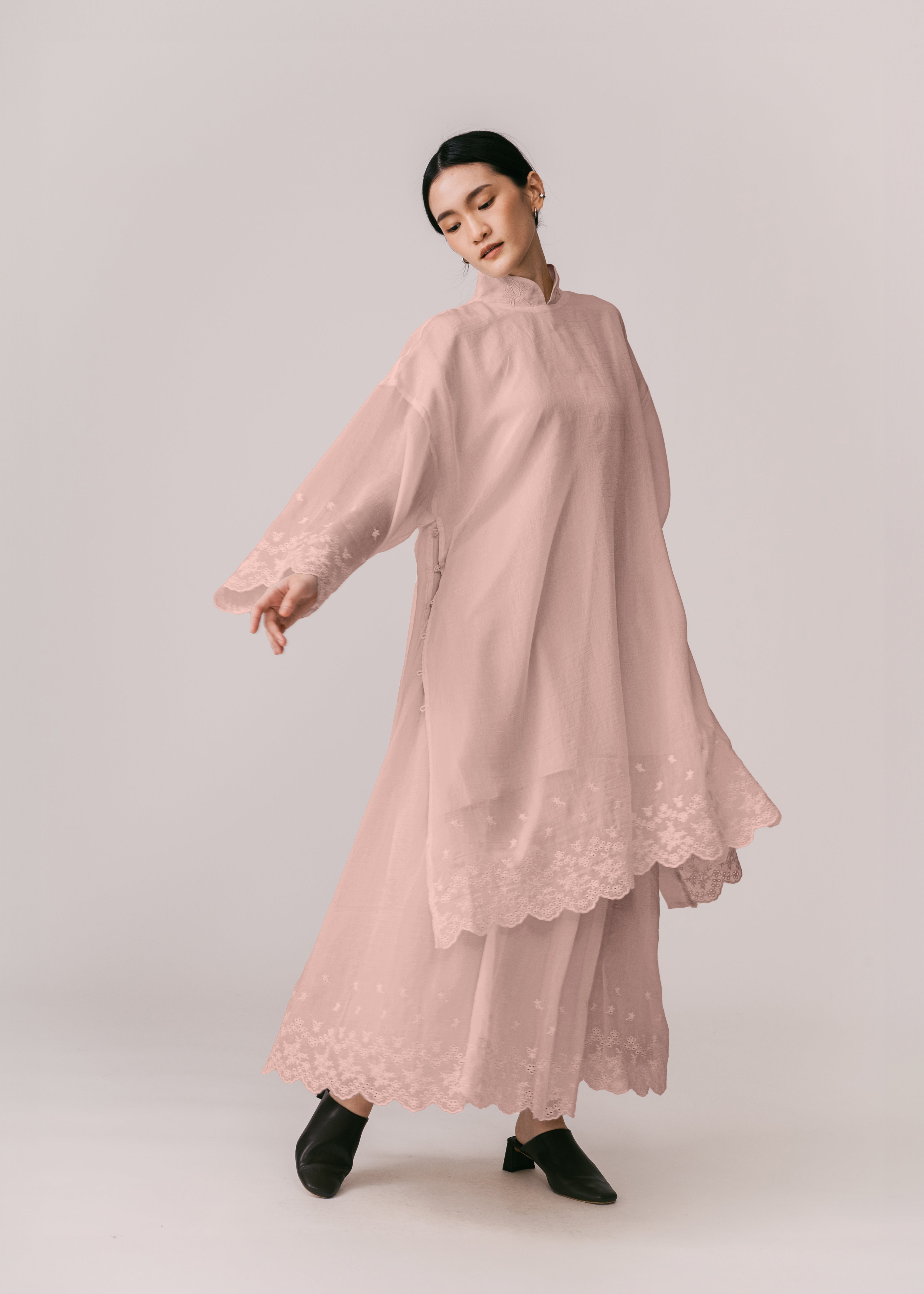 Women: Terbit Loose Kurung Top (Dusty Pink)