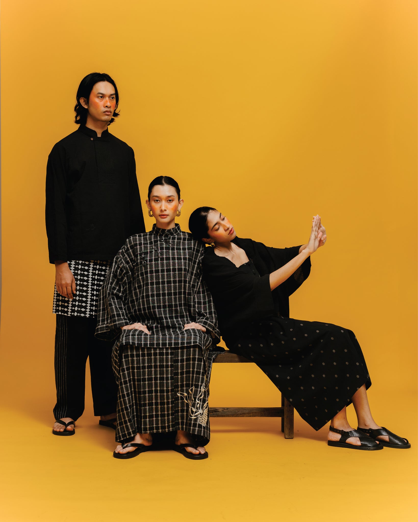 Women: Rasa Pleated Skirt (Black Checks)
