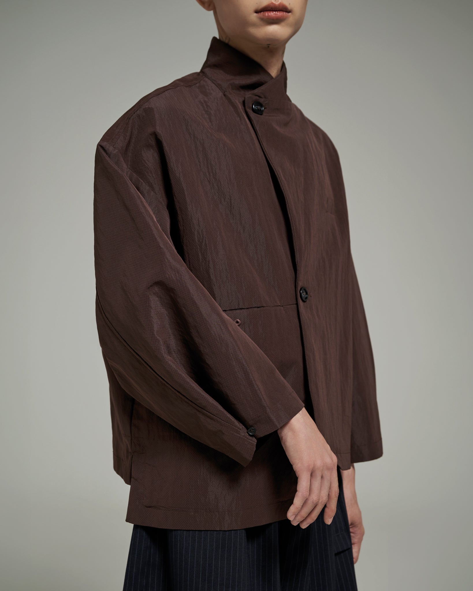 Unisex: The Asymmetrical Jacket (Aubergine) – ANAABU.CO