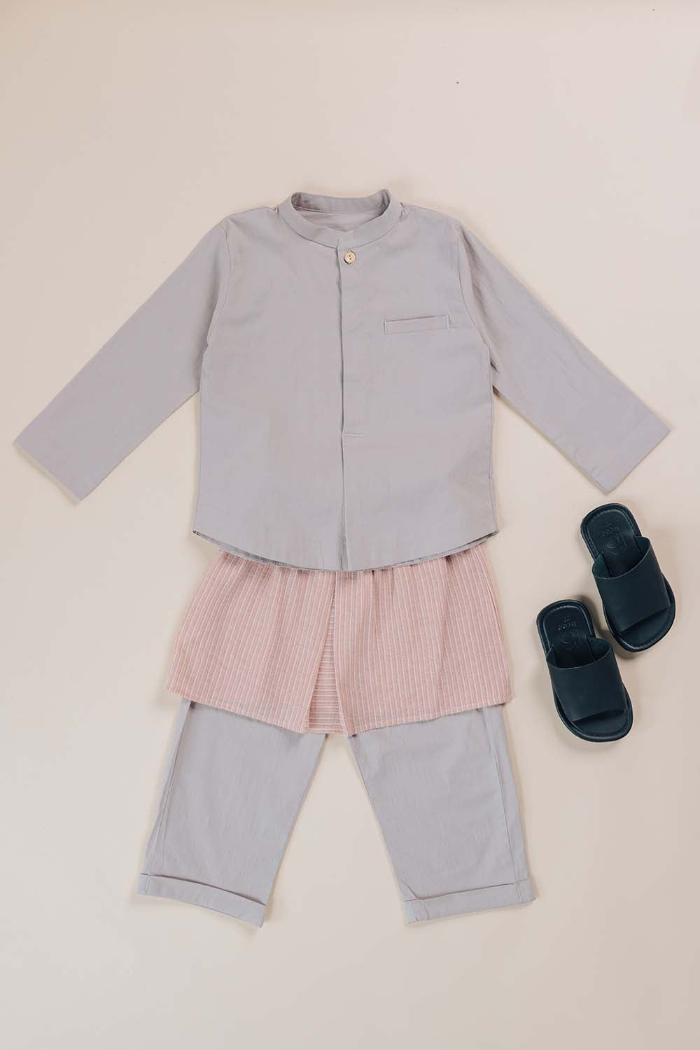 Kids: Kain Samping (Striped Pink)