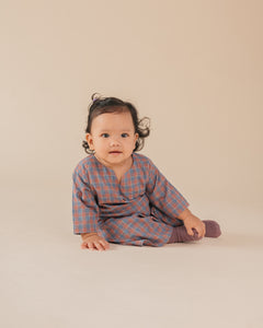 Babies: Mula Kurung Rompers (Checkered Pink)