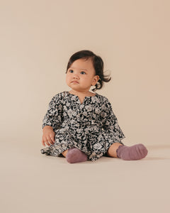 Babies: Ria Kurung Rompers (Floral Black)