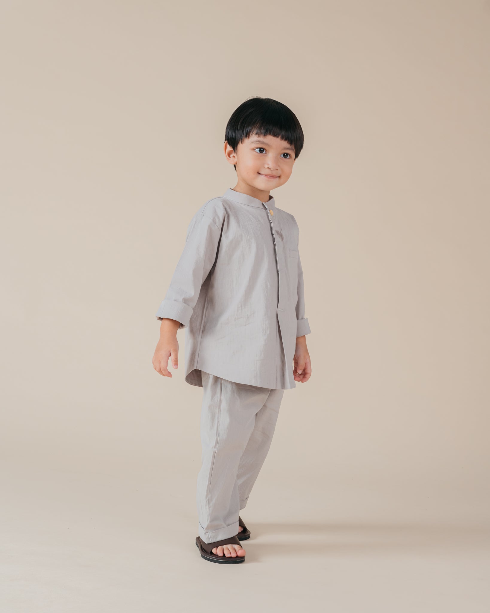 Kids: Erat Baju Melayu Set (Grey)