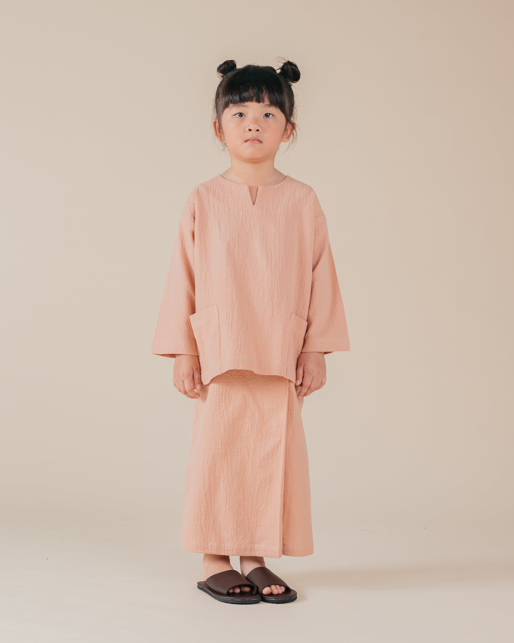 Kids: Sua Kurung Set (Nude Pink)