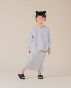 Kids: Sua Kurung Set (Grey)