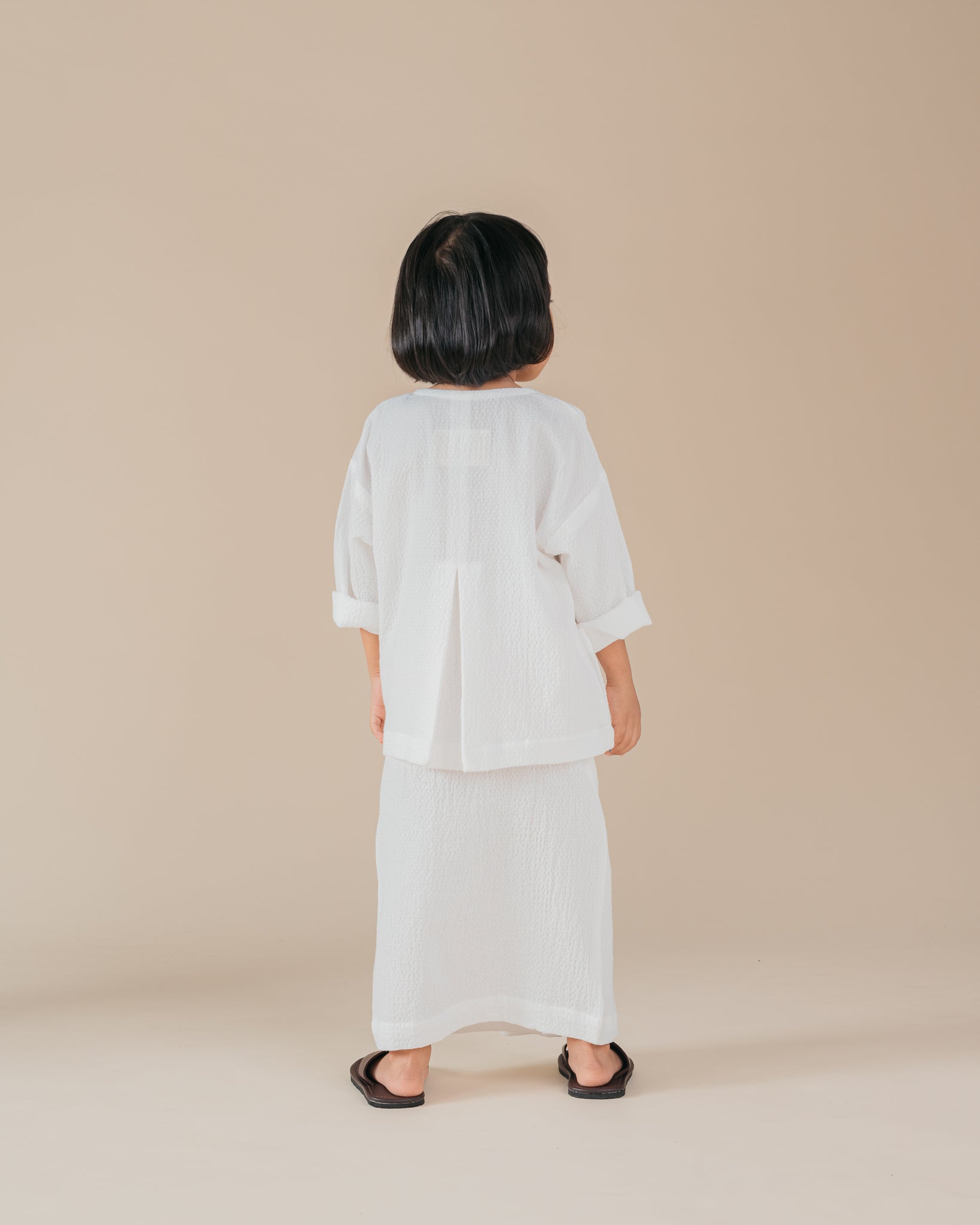Kids: Sua Kurung Set (White)
